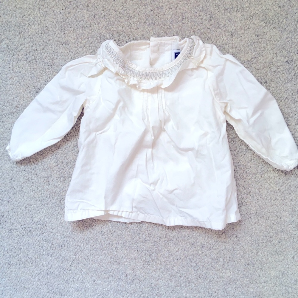 Janie and Jack: Cream blouse in 6-12 mo size
